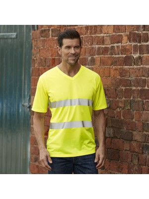 Plain Hi-vis top cool super light v-neck t-shirt Yoko 130 GSM